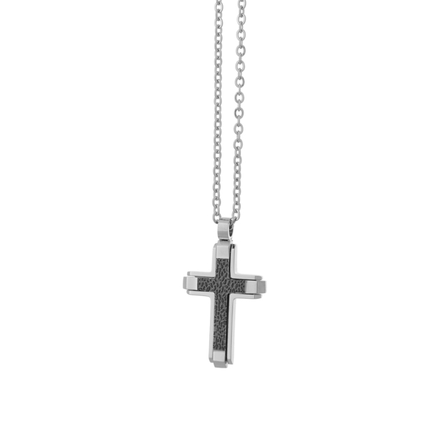 Men's Necklace Cross AD-KD247B Visetti Steel 316L